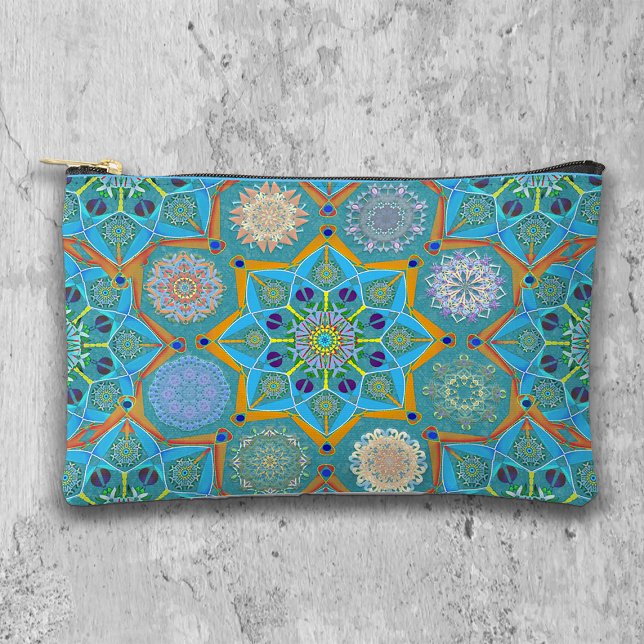 Octo brightener arabesque Moorish turquoise style  Accessory Pouch (Creator Uploaded)
