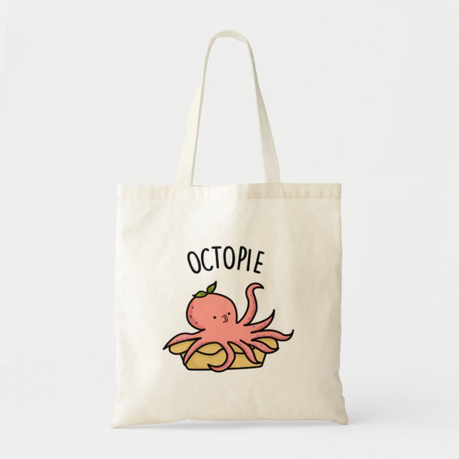 Octo-pie Funny Octopus Pie Pun  Tote Bag (Front)