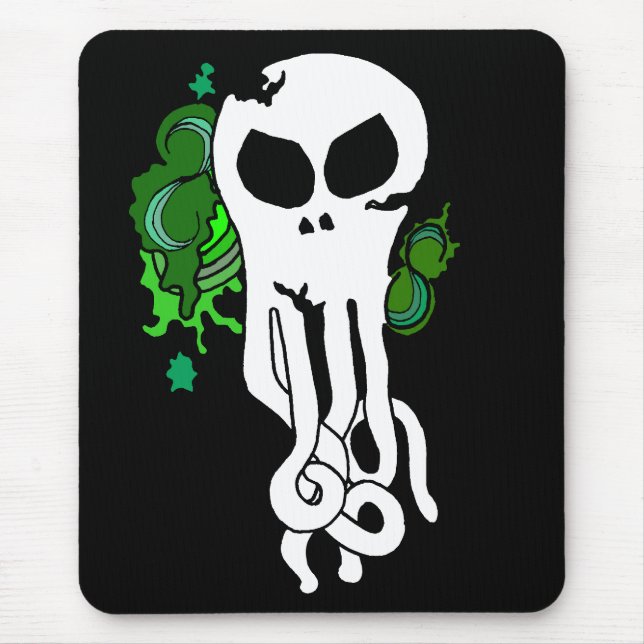 Octo skull green mouse pad (Front)