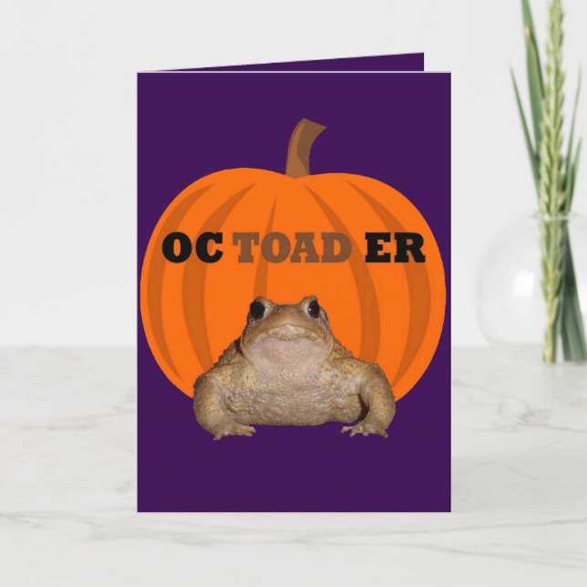 Octoader Halloween Pun With Toad Holiday Fun Card (Front)
