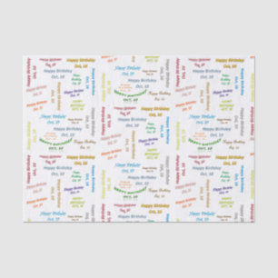 October, 10 Birthday Tissue Paper