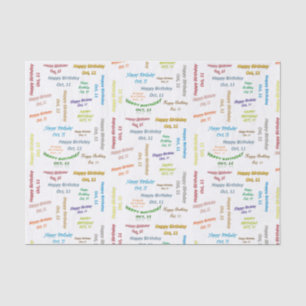 October, 11 Birthday Tissue Paper