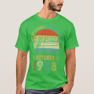 October 1958 Vintage 65 Years Old Retro 65th Birth T-Shirt