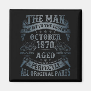 October 1970 55 Year Old Bday For Men 55th Birthda Magnet