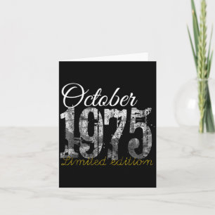 October 1975 Tee 50 Year Old Shirt 1975 50th Birth Card