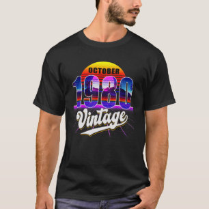 October 1980 Retro 41St Birthday Vaporwave 40'S St T-Shirt