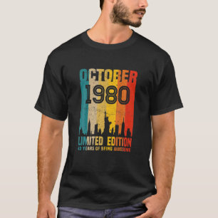 October 1980 T Shirt 40 Year Old Shirt 1980 Birthd