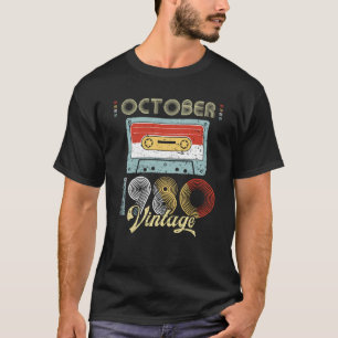 October 1980 Vintage Birthday Cassette Tape T-Shirt