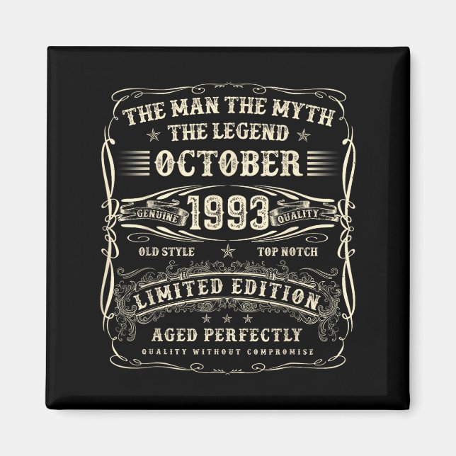 October 1993 32nd Birthday For Men 32 Year Old Bda Magnet (Front)