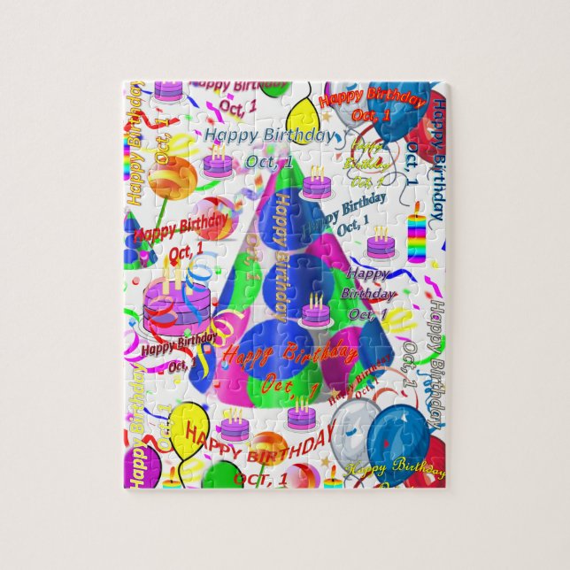 October, 1 Birthday Jigsaw Puzzle (Vertical)