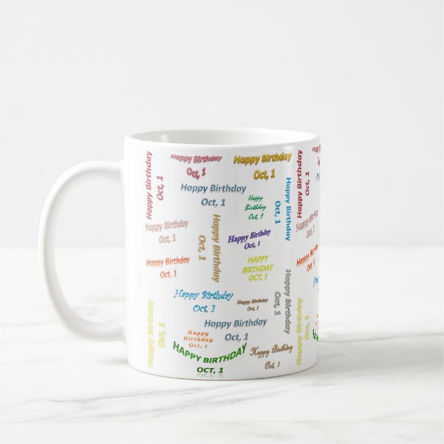 October, 1 Birthday Mug (Left)