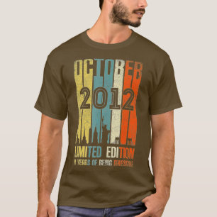 October 2012 9 Birthday 9 Year Old 2012 Birthday V T-Shirt