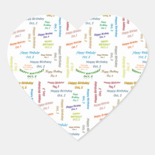 October, 2 Birthday Sticker