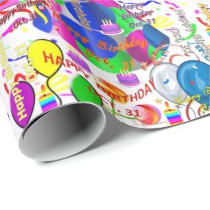 October, 31 Birthday Gift Wrapping Paper