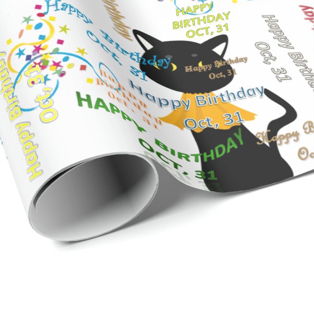 October, 31 Birthday Gift Wrapping Paper (Roll Corner)