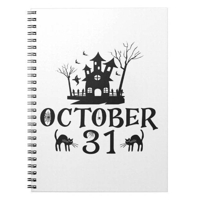October 31-halloween-october-scary-spooky-31-funny notebook (Front)