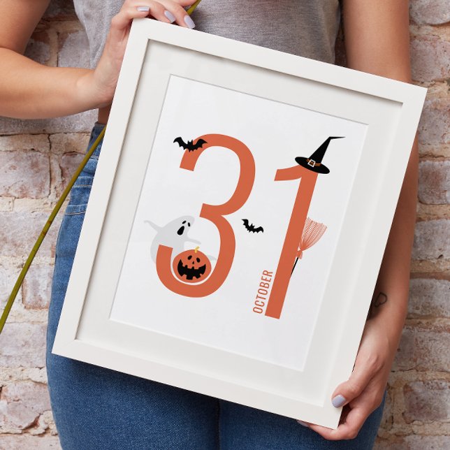 October 31 Halloween | Spooky Witch Hat, Ghost  Poster (Creator Uploaded)