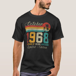 October 54 Year Old Vintage 1968 54th Birthday T-Shirt