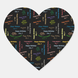 October, 7 Birthday Sticker