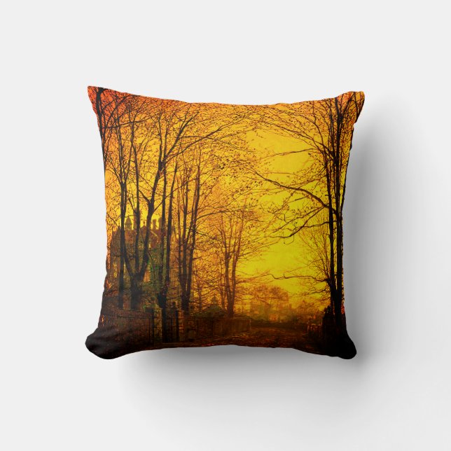 October Afterglow John Atkinson Grimshaw Cushion (Front)