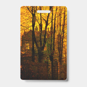 October Afterglow John Atkinson Grimshaw ID Badge