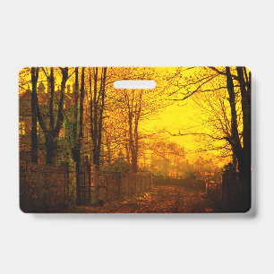 October Afterglow John Atkinson Grimshaw ID Badge