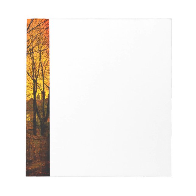 October Afterglow John Atkinson Grimshaw Notepad (Front)