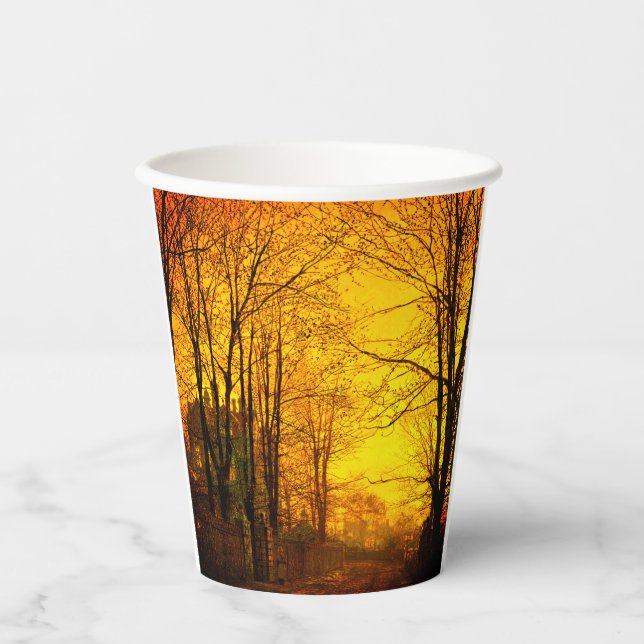 October Afterglow John Atkinson Grimshaw Paper Cups (Front)