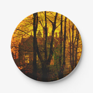 October Afterglow John Atkinson Grimshaw Paper Plate