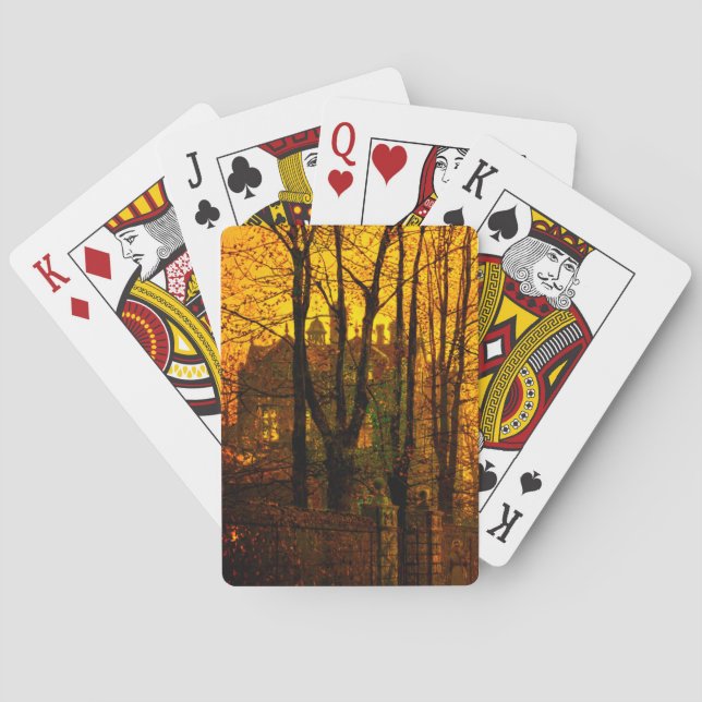 October Afterglow John Atkinson Grimshaw Playing Cards (Back)
