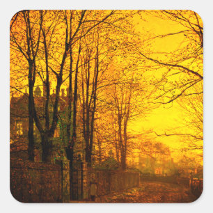 October Afterglow John Atkinson Grimshaw Square Sticker