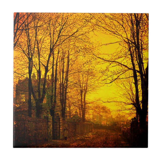 October Afterglow John Atkinson Grimshaw Tile (Front)
