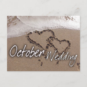 October Beach Destination Wedding Card