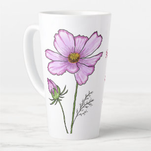 October birth flower gifts Сosmos flower Latte Mug