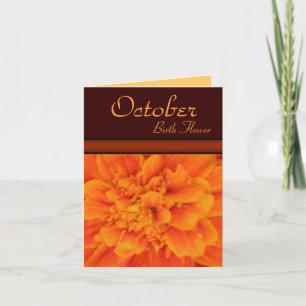 October Birth Flower - Marigold Note Card