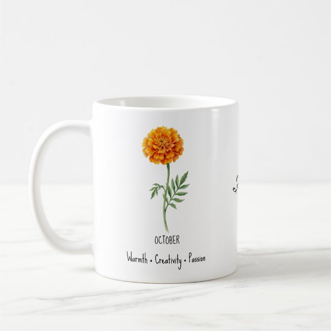 October Birth Flower Mug – Marigold (Left)