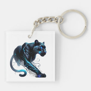 October Birth Month Spirit Animal Panther Key Ring