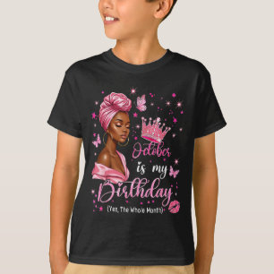 October Birthday Queen Pink Crown Butterfly Gift F T-Shirt