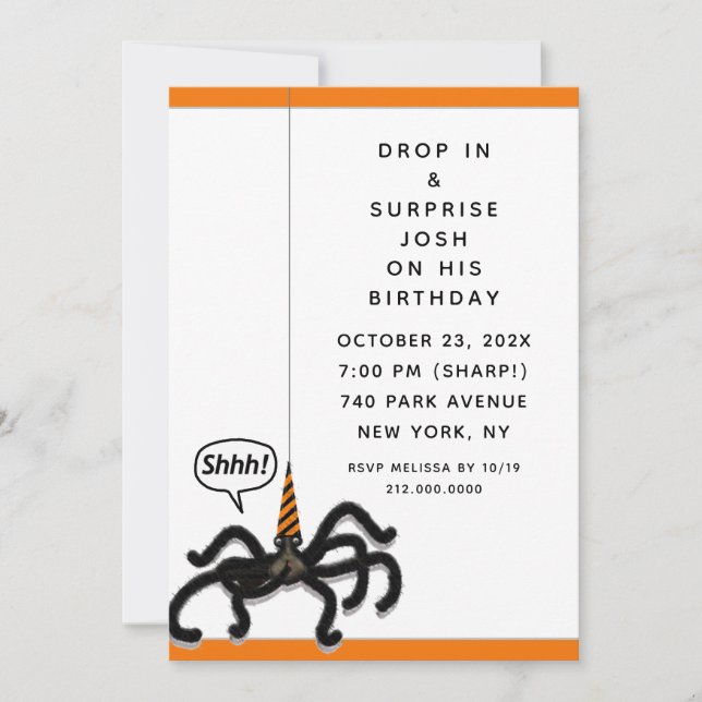 October Birthday Surprise Party Invitation (Front)