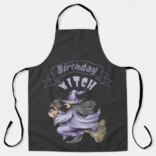 October Birthday Witch Spooky Halloween  Apron