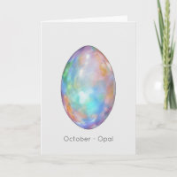 October Birthstone Opal Happy Birthday Card