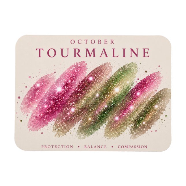 October Birthstone Tourmaline Art Magnet (Horizontal)