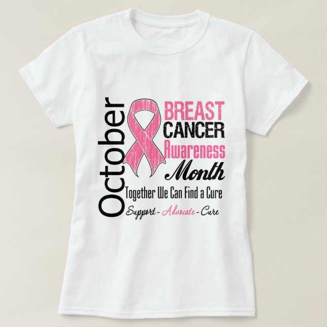 October - Breast Cancer Awareness Month T-Shirt (Design Front)