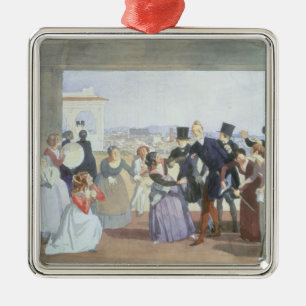 October Celebration in Rome, 1842 Metal Tree Decoration