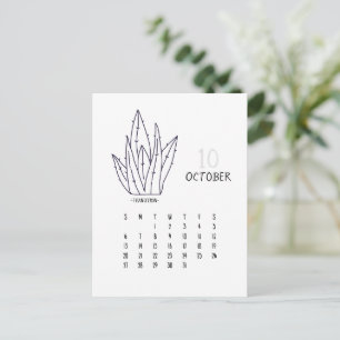 October Customisable Cactus 2024 Calendar Card