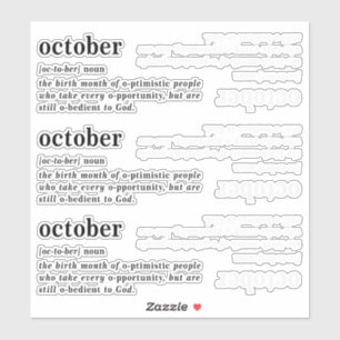 October Definition Birthday
