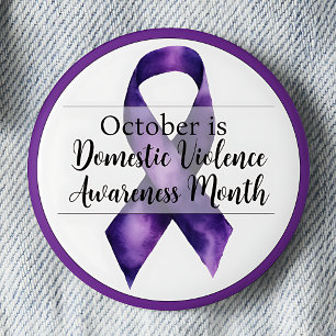 October Domestic Violence Awareness Month 6 Cm Round Badge