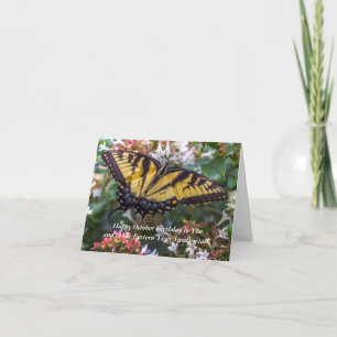 October Eastern Tiger Swallowtail Birthday Card