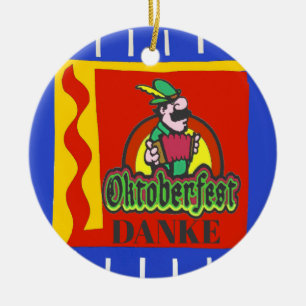 October Fest , add, edit text Ceramic Tree Decoration