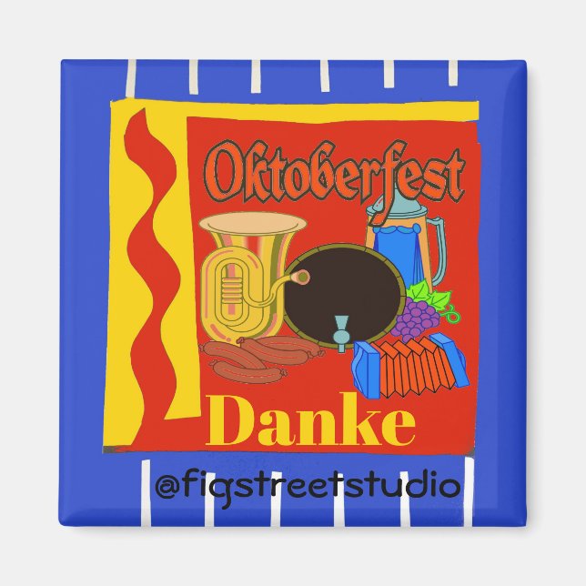 October Fest, Danke, edit text Magnet (Front)